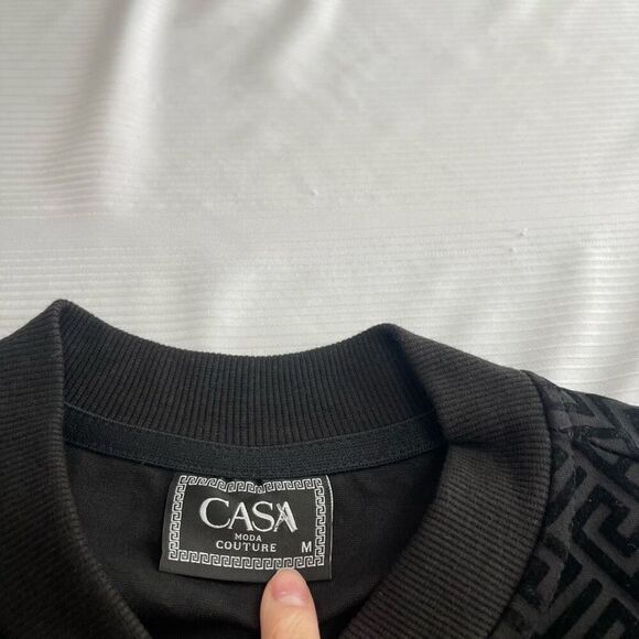 NWT Casa Moda Black Knit Bomber Jacket Size Medium New - Picture 3 of 8